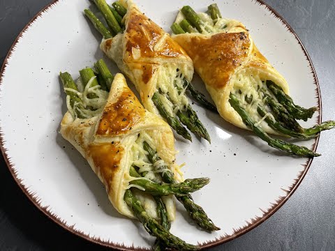 Puff Pastry Asparagus Wraps | Spargel Wraps | სატაცური ყველით და ფენოვანი ცომით